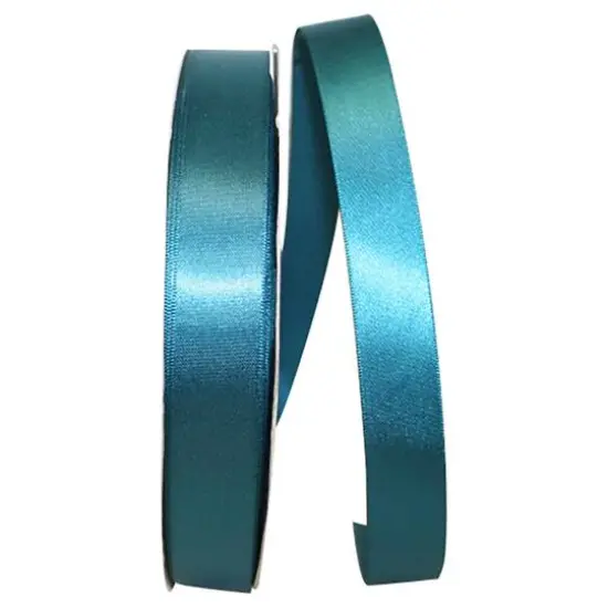 JAM Paper 7/8" x 100yd. Satin Single Face Ribbon Teal {1}