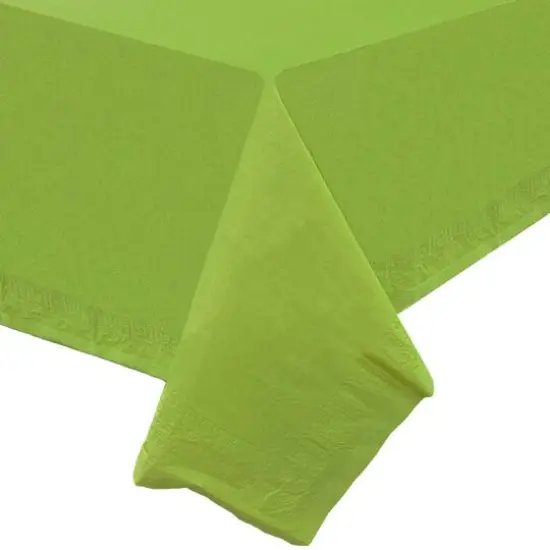 JAM Paper 108" Rectangular Plastic Lined Paper Table Cover Lime Green {6}