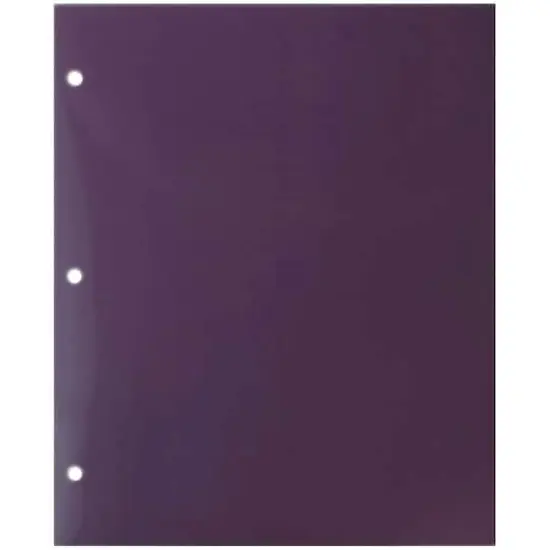JAM Paper Laminated 2-Pocket Glossy 3-Hole Punch School Folders, 6ct. Purple {5}