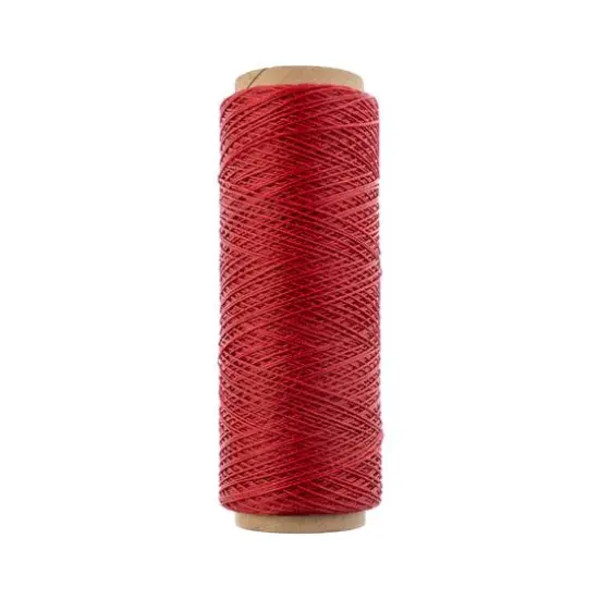 Gudebrod 0.015" 3 Ply Waxed Thread, 500ft. Red {3}