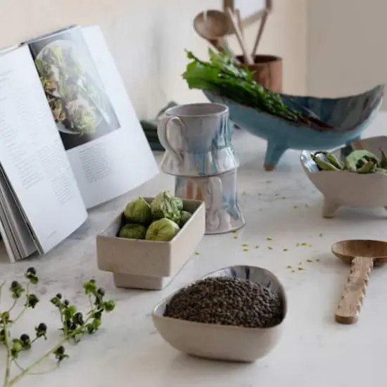 Hello Honey&reg; 7" Square Abstract Artistry Stoneware Bowl {5}