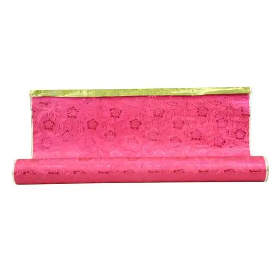 JAM Paper Windsor Cameo Floral Foil Wrapping Paper, 20" x 30ft. Fuchsia {1}
