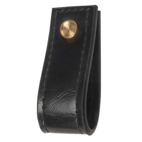 Dritz&reg; Home 5.5'' Faux Leather Handle Set Black {5}
