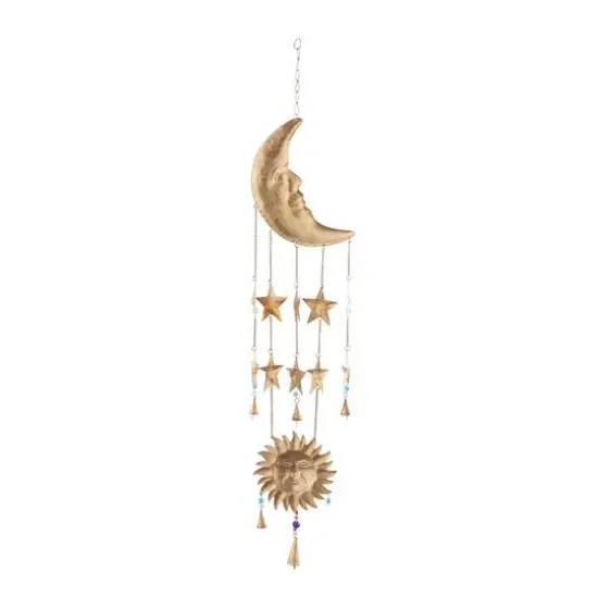 Gold Metal Eclectic Windchime, 9" x 1" x 39" {6}