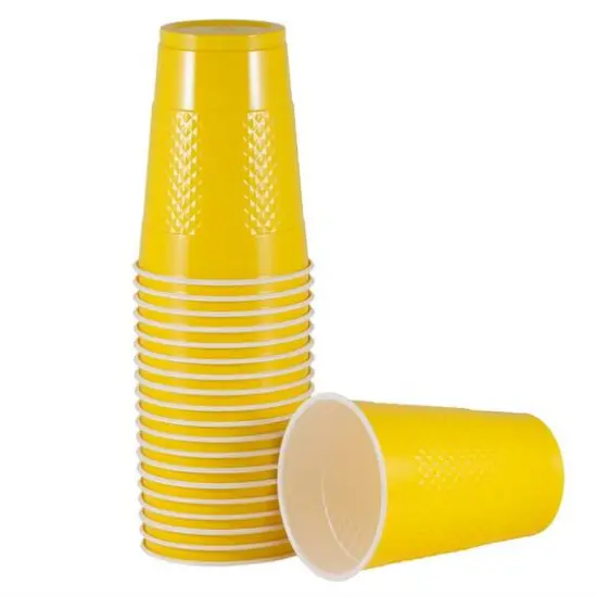 JAM Paper 16oz. Plastic Party Cups, 20ct. Yellow {1}