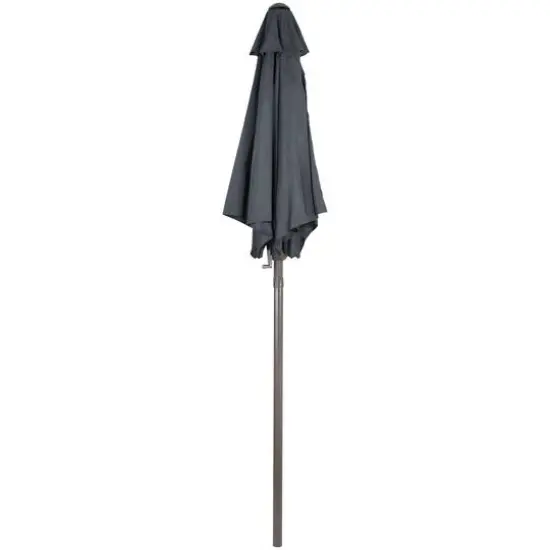 7.5ft. Outdoor Patio Market Umbrella with Hand Crank Gray {4}