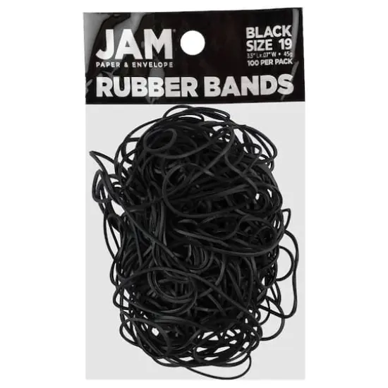 JAM Paper Size 19 Black Rubber Bands, 100ct. {1}