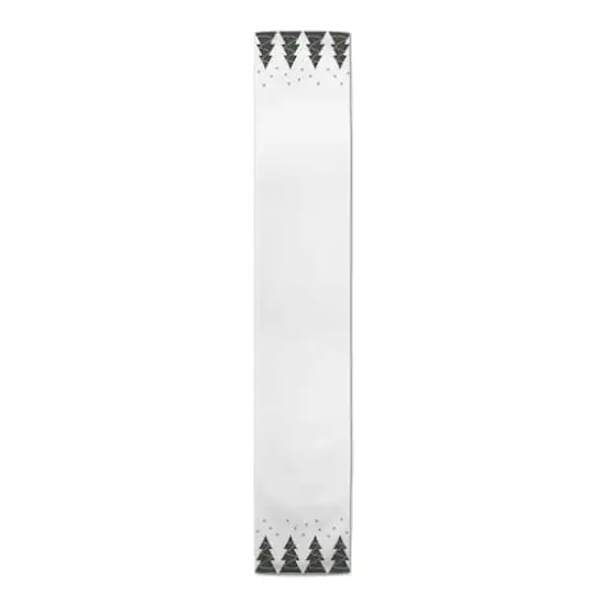 72" Christmas Tree Snow Twill Table Runner {4}