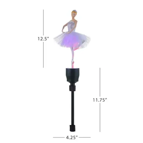 12.5" Animated Fiber-Optic Ballerina Tree Topper {4}