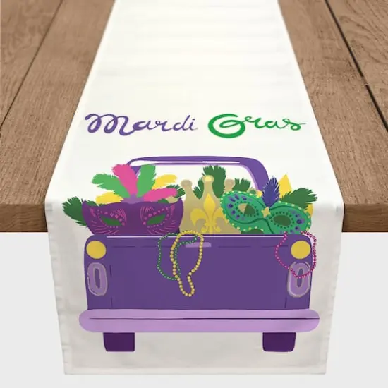 72" Mask Truck Load Mardi Gras Table Runner {1}