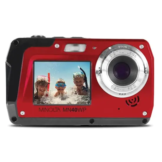 Minolta 48.0 Megapixel Waterproof Digital Camera Red {1}