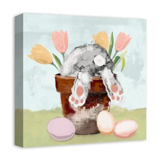 Bunny in Pot 16" x 16" Canvas Wall Art {3}