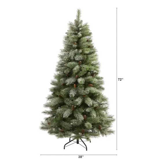 6ft. Unlit Snowed French Alps Mountain Pine Artificial Christmas Tree {5}