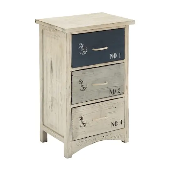 White Wood Coastal Chest, 30" x 19" x 12" {4}