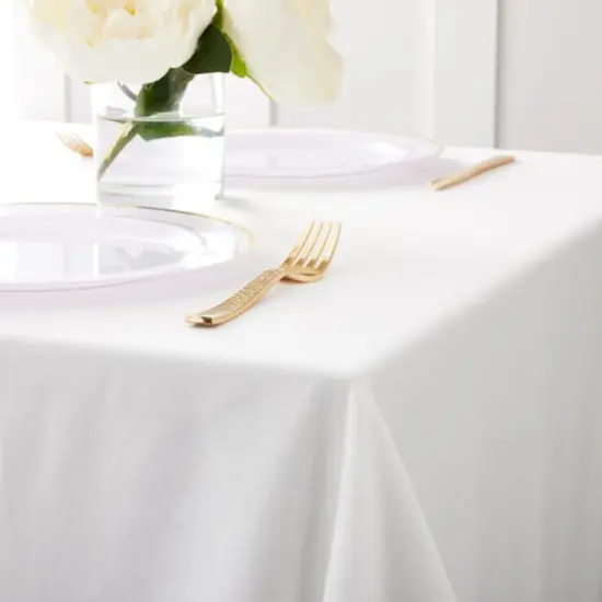 84" Solid Cotton Table Cover by Celebrate It&trade; White {3}