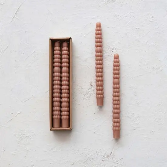 Hello Honey 10" Tan Unscented Pumpkin Shaped Taper Candles, 2ct. {3}