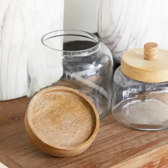 Clear Glass Farmhouse Canisters Set {8}