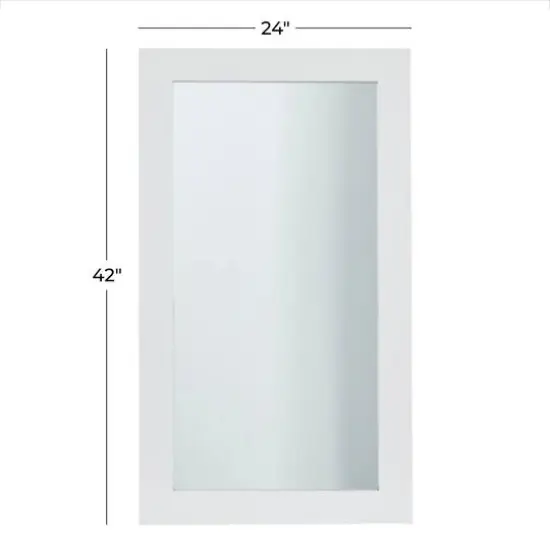 White Wood Contemporary Wall Mirror 24" x 42" {6}