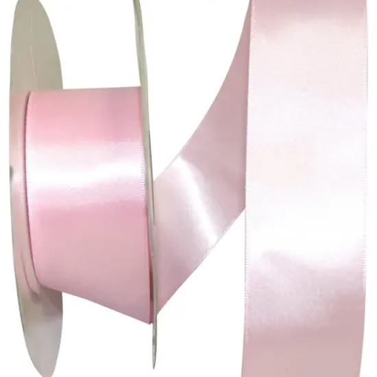 JAM Paper 1.5"x 50yd. Double Face Satin Ribbon Light Pink {1}