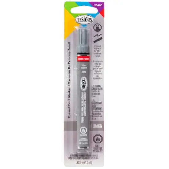 Testors&reg; Metallic Chisel Tip Enamel Marker Silver {1}