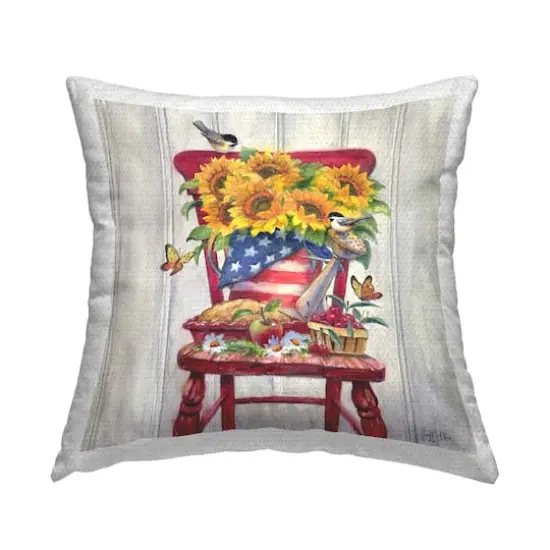 Stupell Industries Patriot Porch Still Life Outdoor Printed Pillow {1}