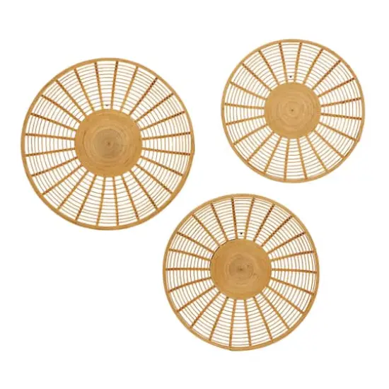 Set of 3 Brown Metal Boho Style Wall Decor 24", 22", 20" {1}