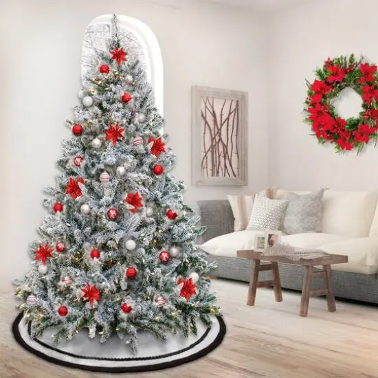 7.5ft. Pre-Lit Snowy Hudson Artificial Christmas Tree, Dual Color&reg; LED Lights {8}