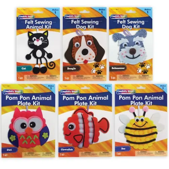 Creativity Street&reg; Animal Felt & Pom Pom Craft Kit Set {1}