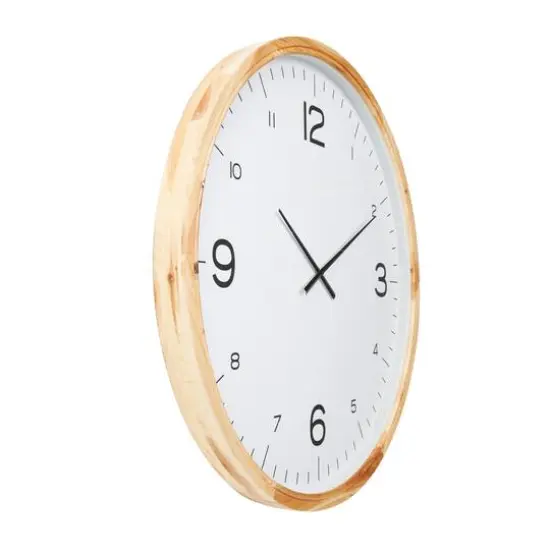 36" Light Brown Framed Wall Clock {4}
