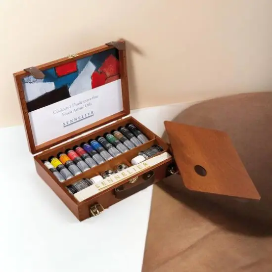 Sennelier Artists' Oil 12-Color Wood Box Set {3}