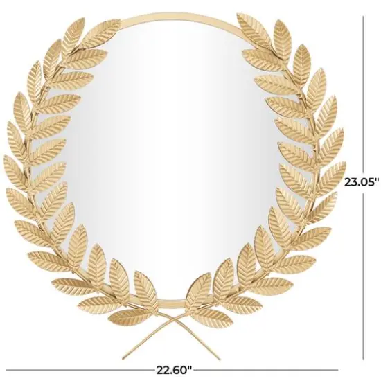 CosmoLiving by Cosmopolitan Gold Metal Leaf Wall Mirror 23" x 2" x 23" {6}