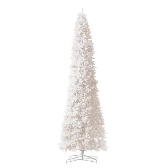 13ft. Pre-Lit Slim White Artificial Christmas Tree, Warm White LED Lights {1}