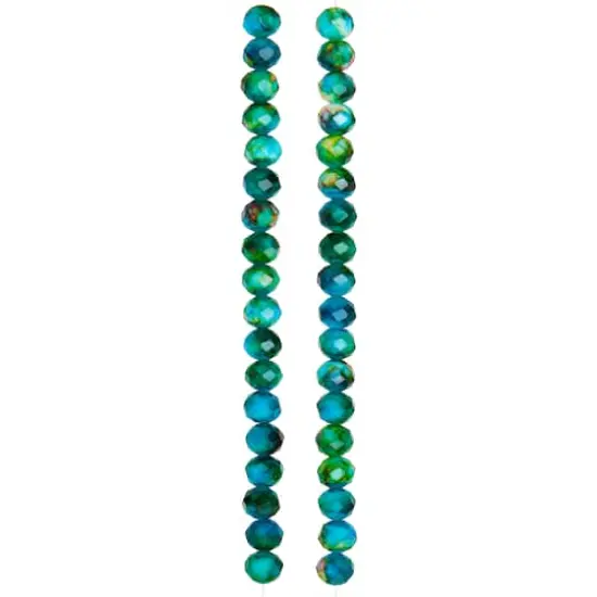 Multicolor Painted Glass Rondelle Beads, 7mm by Bead Landing&trade; {4}