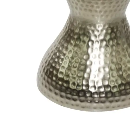 18" Silver Iron Hourglass Accent Table {3}