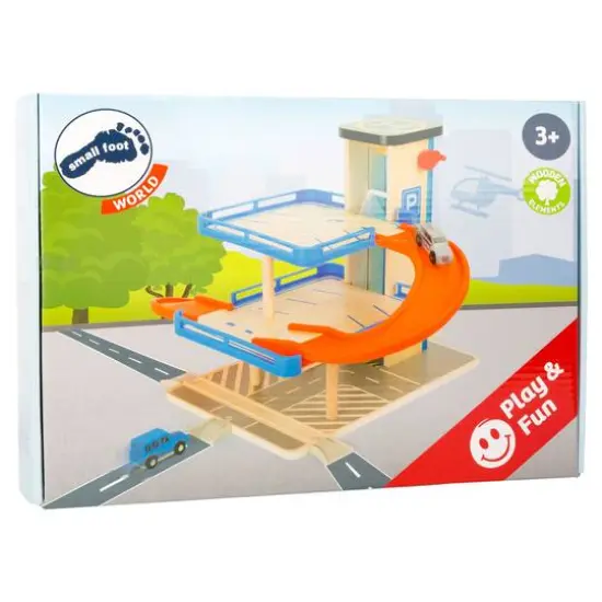 Small Foot Wooden Toys Multi-Level Parking Garage Complete Playset {5}