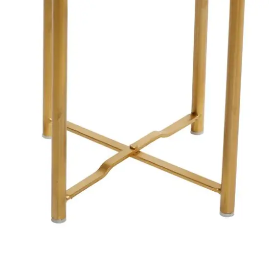 Set of 2 White Metal Contemporary Planter, 20", 22" {6}