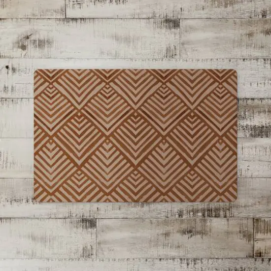 Watercolor Diamond Floor Mat Rust {3}