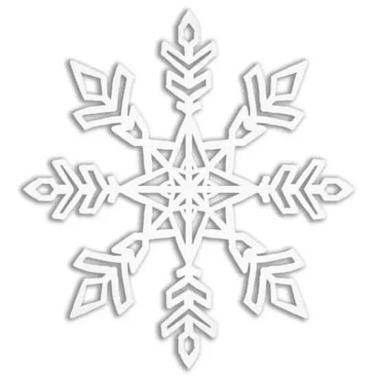 4" Intricate Snowflake Metal Ornament White {1}
