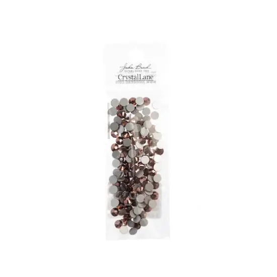 John Bead Crystal Lane SS20 Metallic Glass Round Flatback Rhinestones, 144ct. Metallic Rose Gold {4}