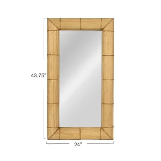 Hello Honey&reg; 43" Natural Brown Bamboo Rectangular Wall Mirror {6}