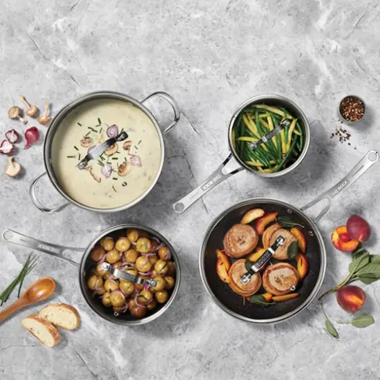 THE ROCK by Starfrit Stainless Steel Non-Stick 8-Piece Cookware Set With Stainless Steel Handles {5}