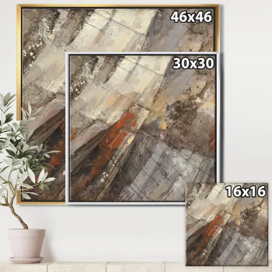 Designart - Fire and Ice Minerals III - Farmhouse Framed Canvas {4}