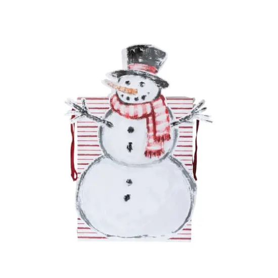 Hello Honey Multicolor Snowman & Christmas Tree Printed Paper Diecut Gift Bags, 2ct. {1}