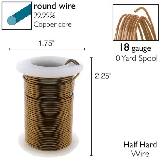 The Beadsmith® Wire™ Elements 18 Gauge Tarnish-Resistant Wire Vintage Bronze {7}