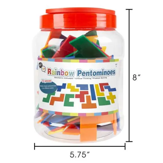 Toy Time 72 Piece Rainbow Pentominoes {3}