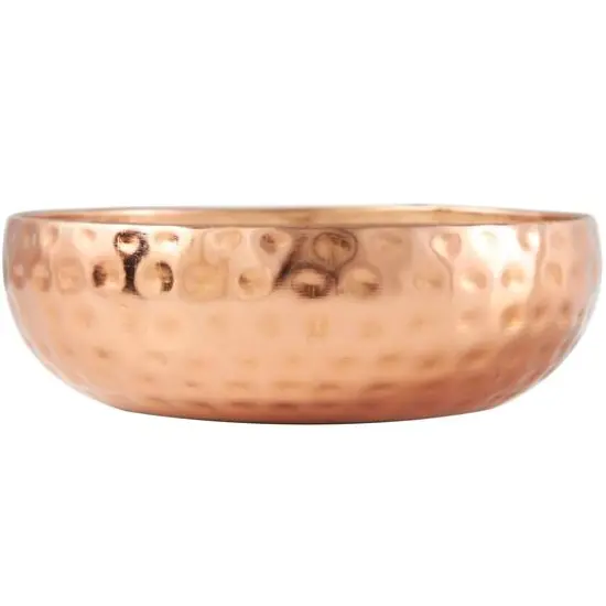 7" White Tropical Breeze Scented 3-Wick Candle with Hammered Copper Container {3}