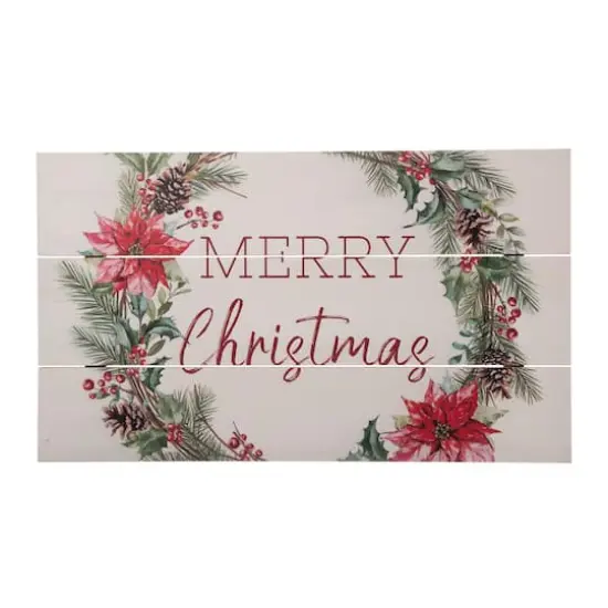 Glitzhome&reg; Wooden Merry Christmas Wall D&eacute;cor Accent {1}