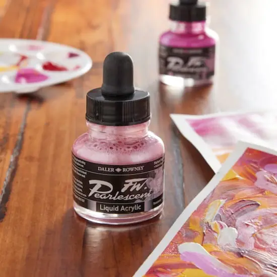 Daler-Rowney&reg; 1oz. FW Pearlescent Liquid Acrylic Ink 118 Platinum Pink {3}