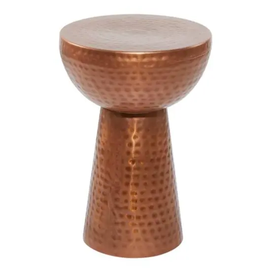 20'' Metal Vintage Accent Table Copper {3}