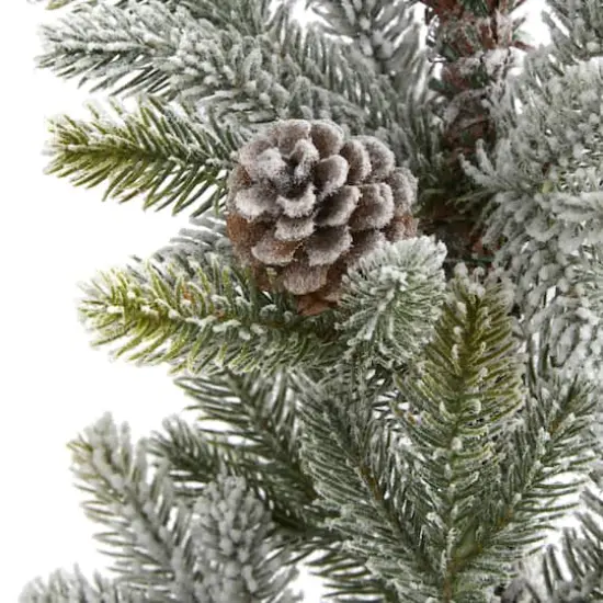 2.5ft. Unlit Flocked Artificial Christmas Tree with Pinecones {4}